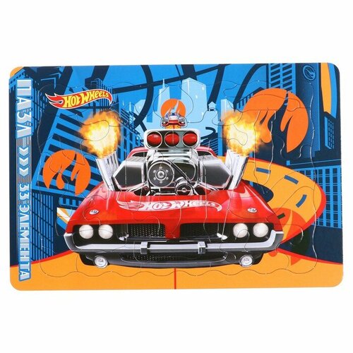 Пазл в рамочке Hot Wheels, 33 элемента пазл в рамочке hot wheels 33 элемента