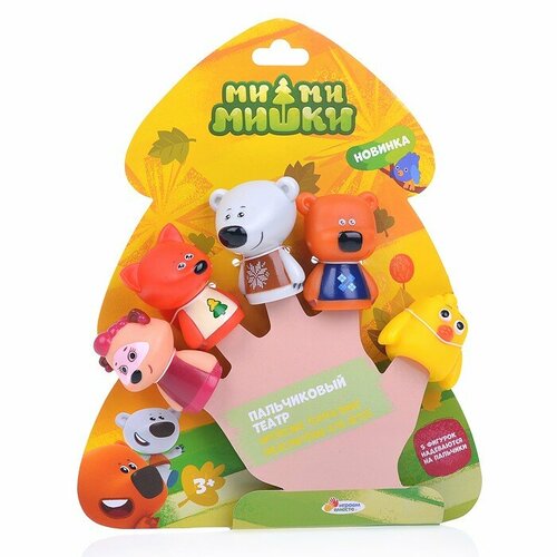 Пальчиковый театр Мимимишки (5шт,) 5см на картоне Играем вместе LX-FT1803