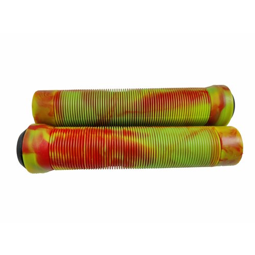 фото Грипсы (ручки) zevs для трюкового самоката 145mm, цвет red-yellow-green