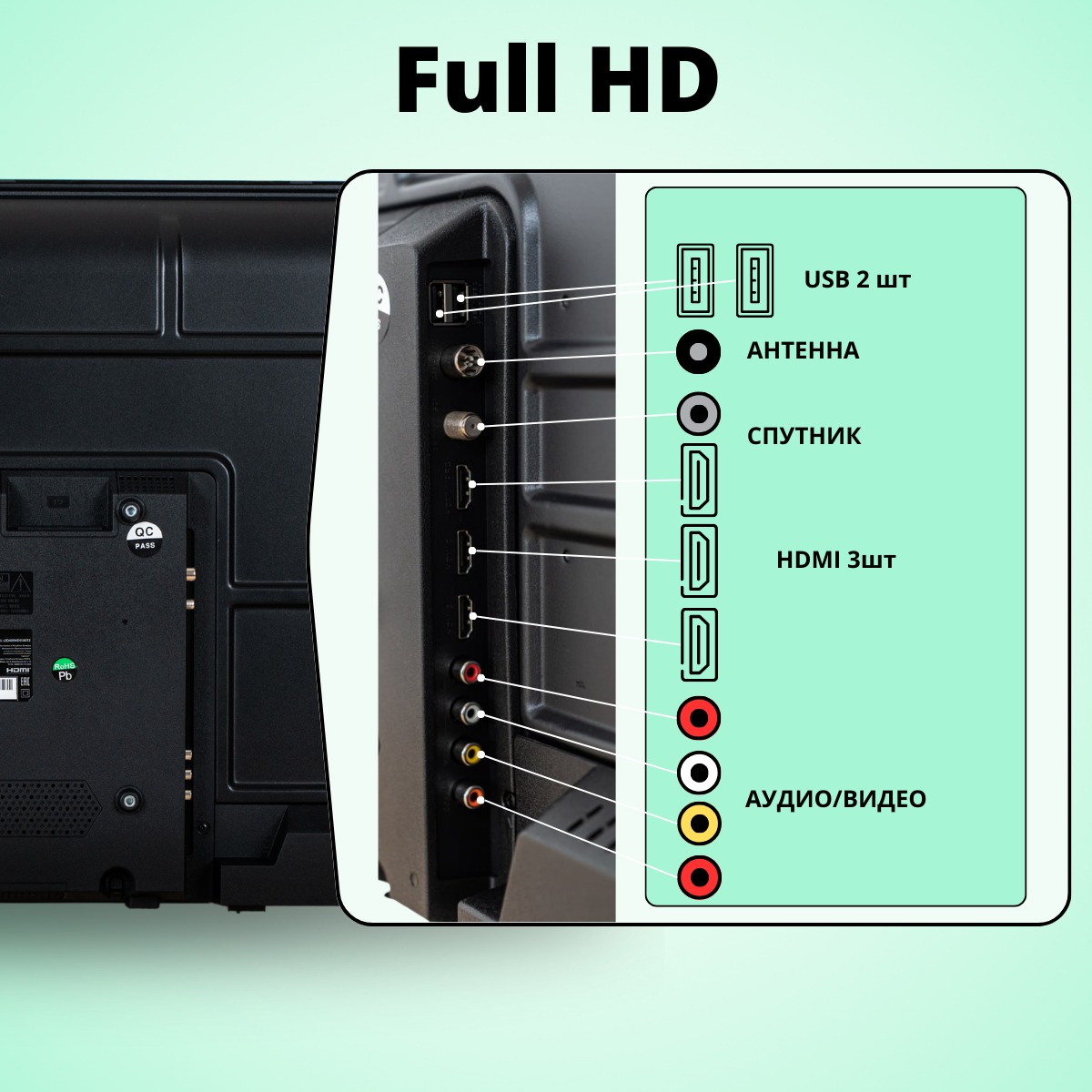 Телевизор 43" MERELY MRL-LED43FHD100T2 (DVB-T2)