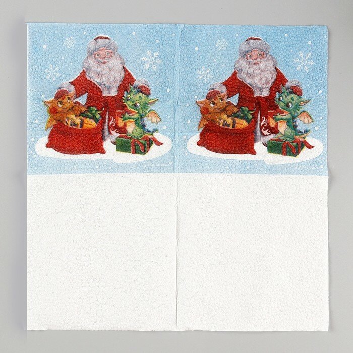Салфетки бумажные однослойные «С Новым годом. Дедушка Мороз», 24 × 24 см, в наборе 20 шт. - фотография № 4
