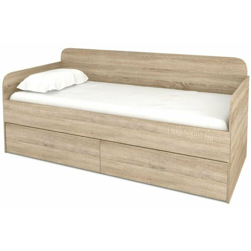 Кровать односпальная с ящиками МногоМеб Дрим 80x190 дуб сонома