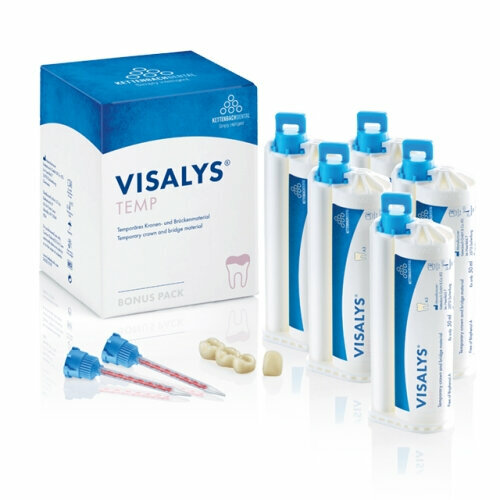 Visalys Temp A3 (Bonus pack) - материал для изготовления временных коронок и мостов, цвет A3, 5 x 50 мл + 15 смесительных канюль