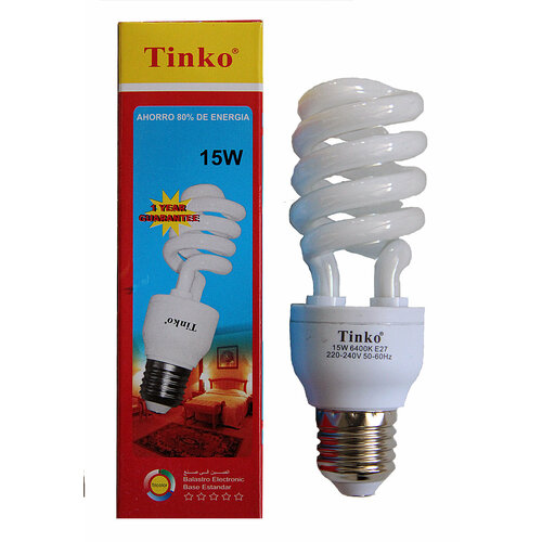 Лампочка Tinko Дневной свет 15 Вт Е27 Люминесцентная энергосберегающая 10шт 967₽