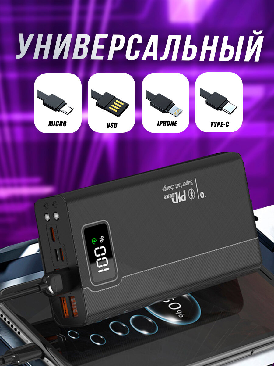 Портативный внешний аккумулятор Power bank Borofone 40000 mAh, черный