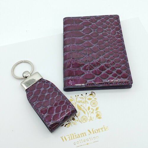 Комплект для паспорта William Morris, фиолетовый брелок frida ручная работа подарочная упаковка мультиколор