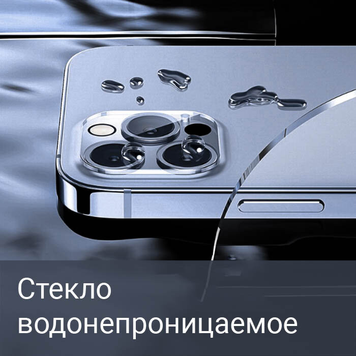 Стекло для защиты камеры iPhone 15 Pro / 15 Pro Max прозрачное