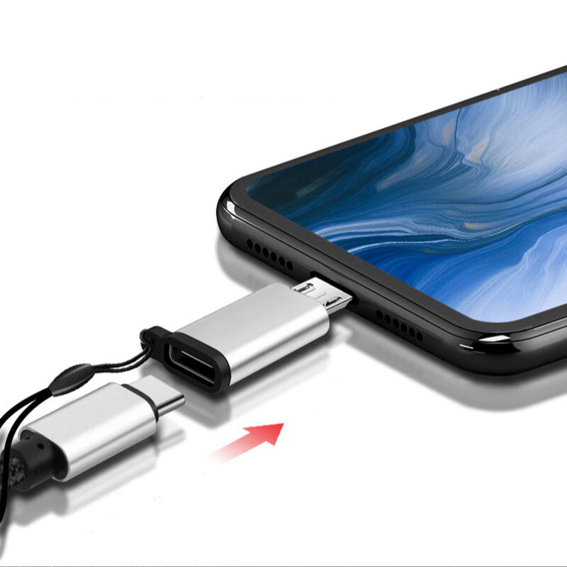 Переходник Type C на USB Micro / Адаптер - переходник USB-C (M) на Микро (F) / OTG USB-C для мобильного устройства на Android с Micro USB — фото 8