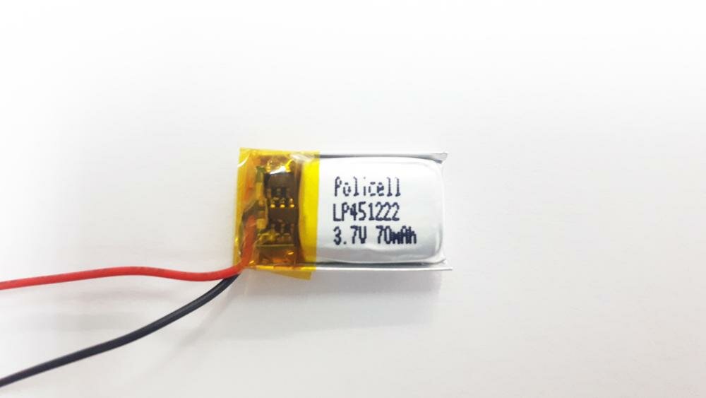 Литий-полимерный аккумулятор Policell Li-Pol 3.7v LP 451222-PCM 70mAh , 1шт.