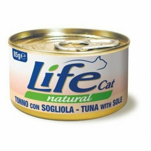 [94450] Lifecat tuna with shrimps 85g - консервы для кошек тунец с креветками в бульоне 85 гр. 1/24, 94450 (9 шт)