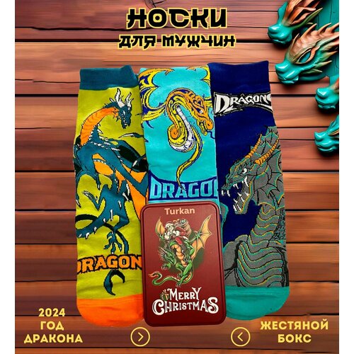 фото Носки turkan, 3 пары, размер 40-46, красный