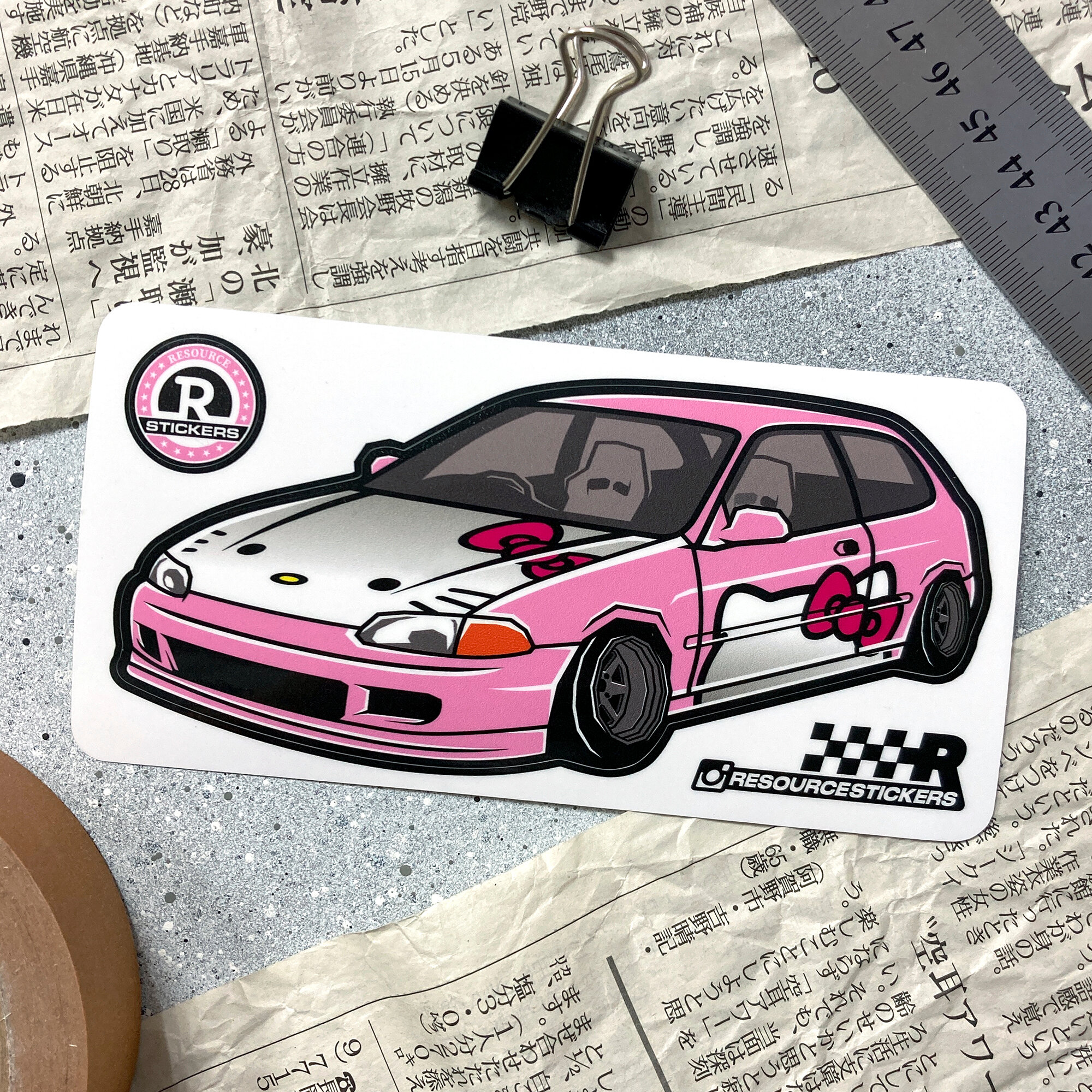 Наклейка на авто Honda Civic 5 Hello Kitty JDM 15х7