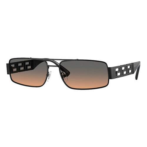 фото Солнцезащитные очки versace, прямоугольные, оправа: металл, градиентные, с защитой от уф, черный