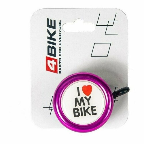 Велозвонок 4BIKE BB3202 алюминий+пластик, D-54мм, розовый