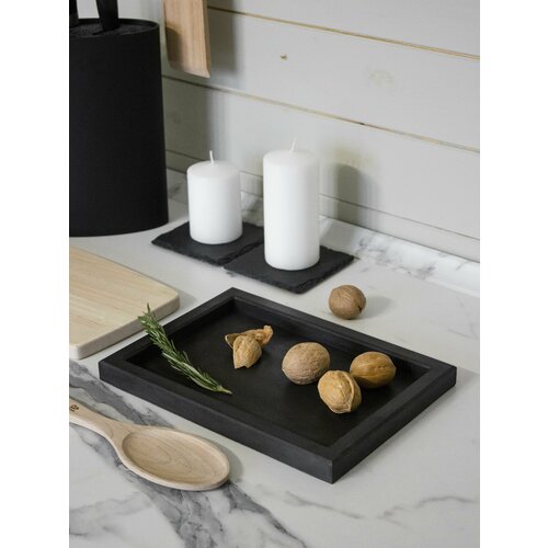 Поднос для ванной и свечей, поднос прямоугольный с бортиками для духов, подставка декоративная