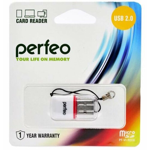 Картридер Perfeo Micro SD, (PF-VI-R008 White) белый PF_5056 рукоятка ulanzi r008 17968