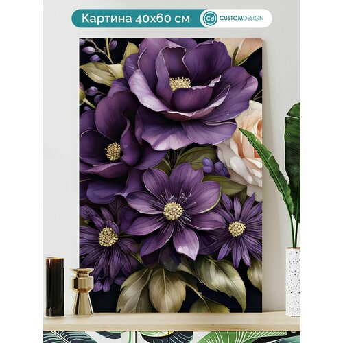 Картина на стену большая Цветы 40х60 см