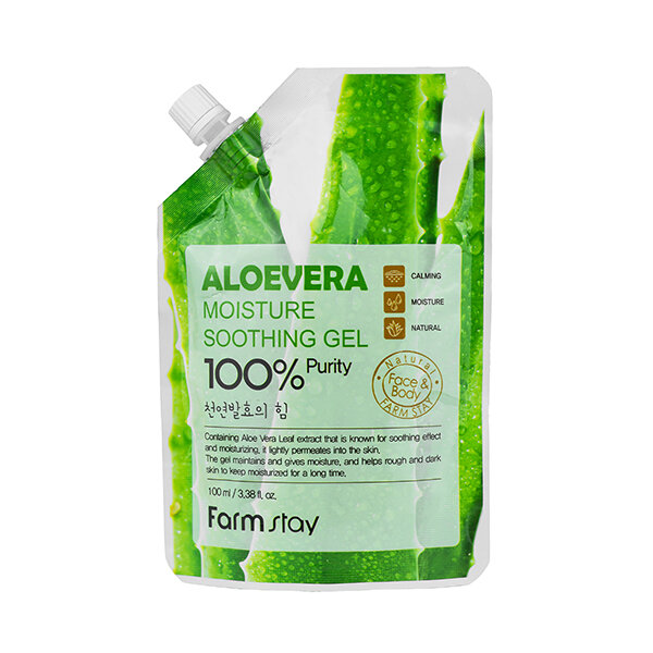 Гель для лица и тела FarmStay Aloe Vera Moisture Soothing Gel 100мл LB Cosmetic - фото №15