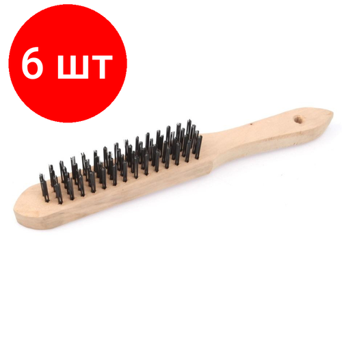 Комплект 6 штук Щетка металлическая Дело Техники сталь щетина 4х рядная 270404 1434₽