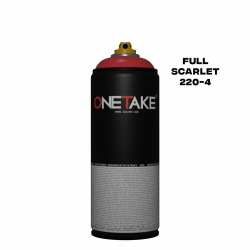 Аэрозольная краска One Take 220-4 full scarlet 400 мл 500₽