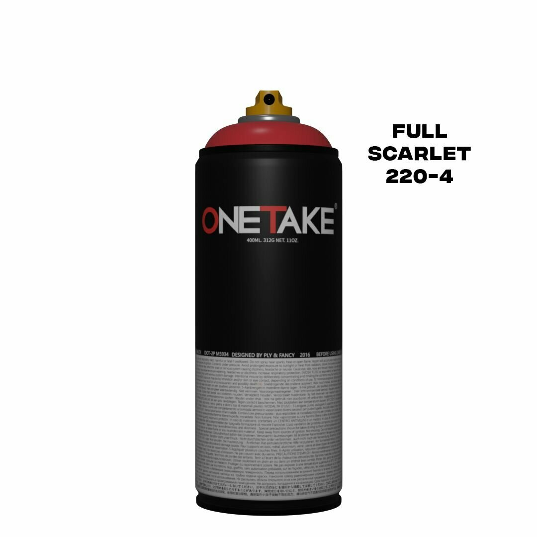 фото Аэрозольная краска One Take 220-4 full scarlet 400 мл