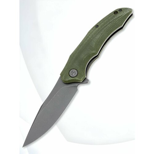 Складной нож Petrified Fish Hairtail dark stonewash сталь K110, рукоять Green Micarta