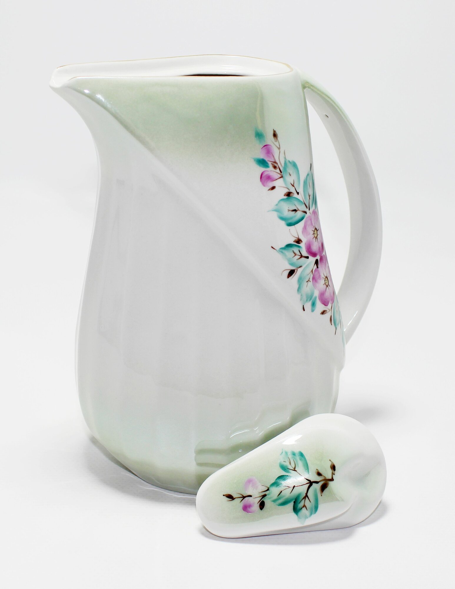 фото Кувшин для сока форма "Новая" ручная роспись "Шиповник"