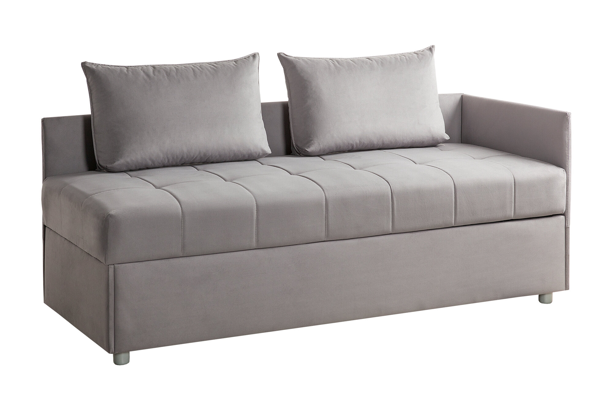 фото Софа Боровичи-Мебель 700, независимый пружинный блок, серая 186x74x74 см