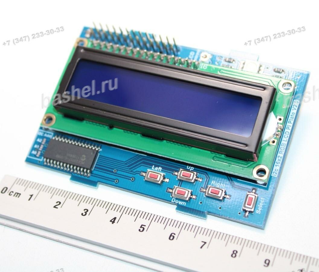 Дисплейный модуль LCD1602 с кнопками управления для Raspberry Pi, Дисплейный модуль