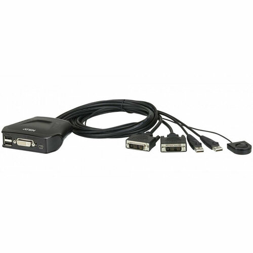 KVM переключатель Aten 2 Port USB Dvi KVM Switch CS22D-AT kvm переключатель aten 2 port usb dvi kvm switch cs72d at