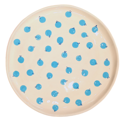 Тарелка ручной работы с росписью Голубика керамика 165 см 2741₽