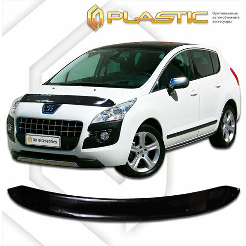 фото Дефлектор капота peugeot 3008 2009-2014 черный глянцевый са пластик ca plastic