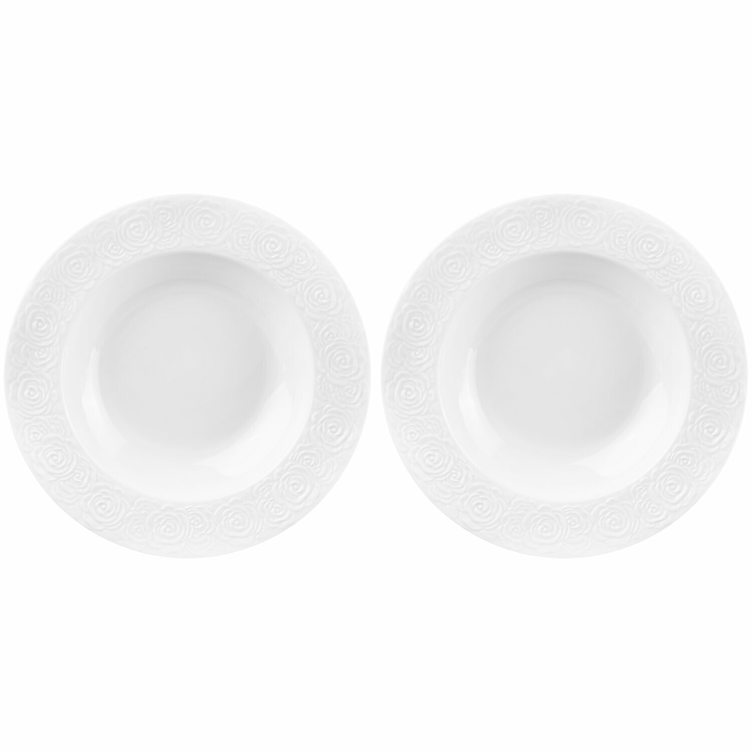 фото Elan gallery Набор суповых тарелок Розы 22.5 см, 2 шт