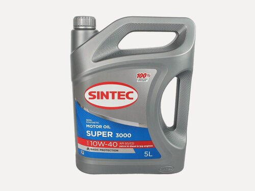 Изображение товара Моторное масло SINTEC "SUPER 3000" 10W-40 5 л, полусинтетика, для дизельных и бензиновых ДВС