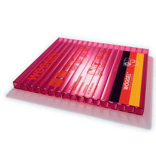 4 мм сотовый поликарбонат Woggel - цвет вишневый 4592₽