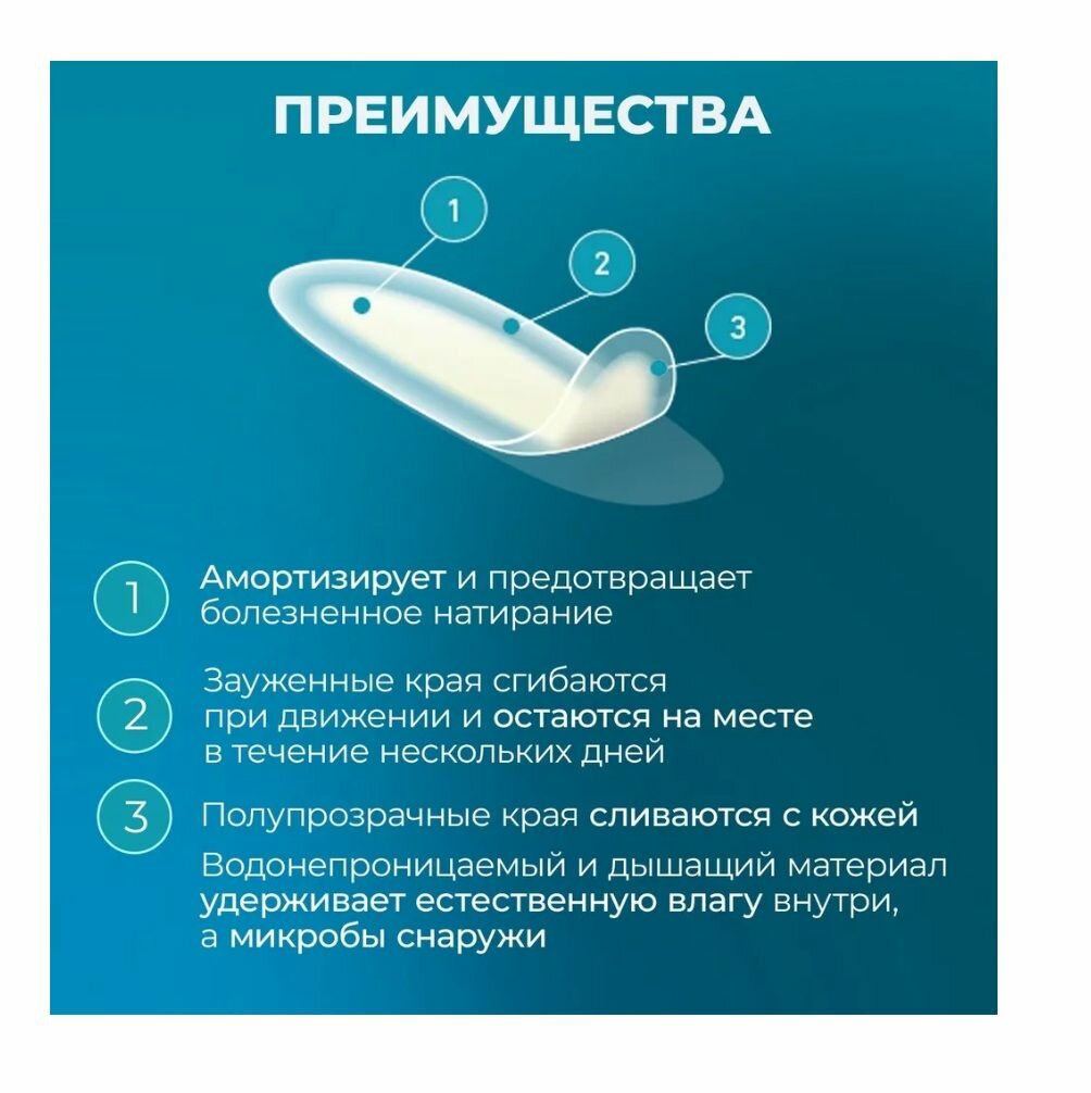 Картинки Пластырь "Compeed" от влажных мозолей на ногах, маленький размер, 6 шт, Финляндия