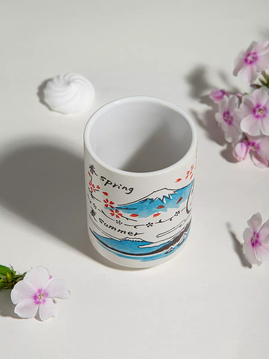 Стакан от бренда "Тепло в руках" - "Японский стиль", керамика, топазовый цвет, 1 шт — фото 1