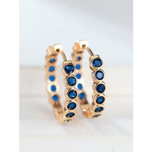 Серьги конго Jasmine House, циркон, синий