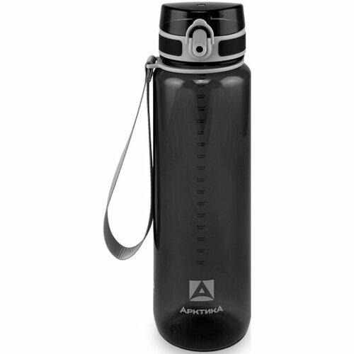Бутылка для воды Арктика 720-1000 1000 мл черная прозрачная с ситечком 1470₽