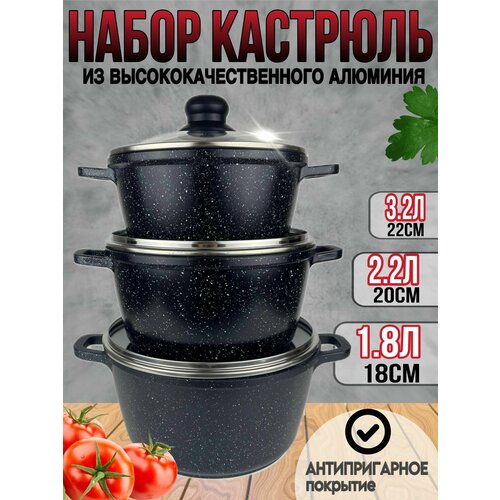 Набор кастрюль из высококачественного алюминия с крышками