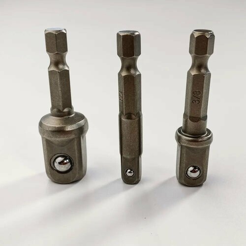 Набор адаптеры для торцевых головок с хвостовика U-типа под биты, набор 3 шт 1/4