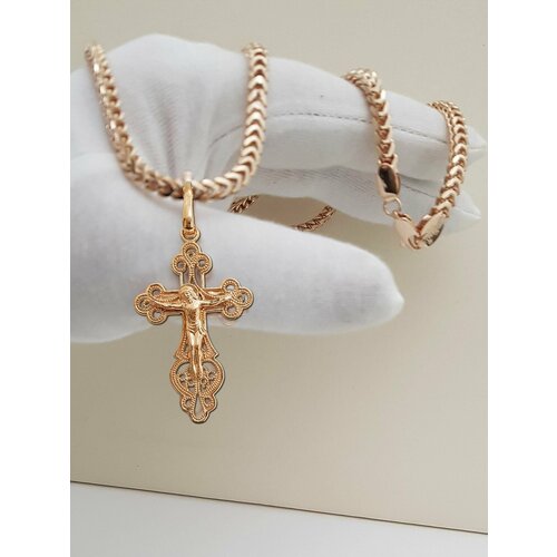 Комплект бижутерии, размер колье/цепочки 60 см, золотистый