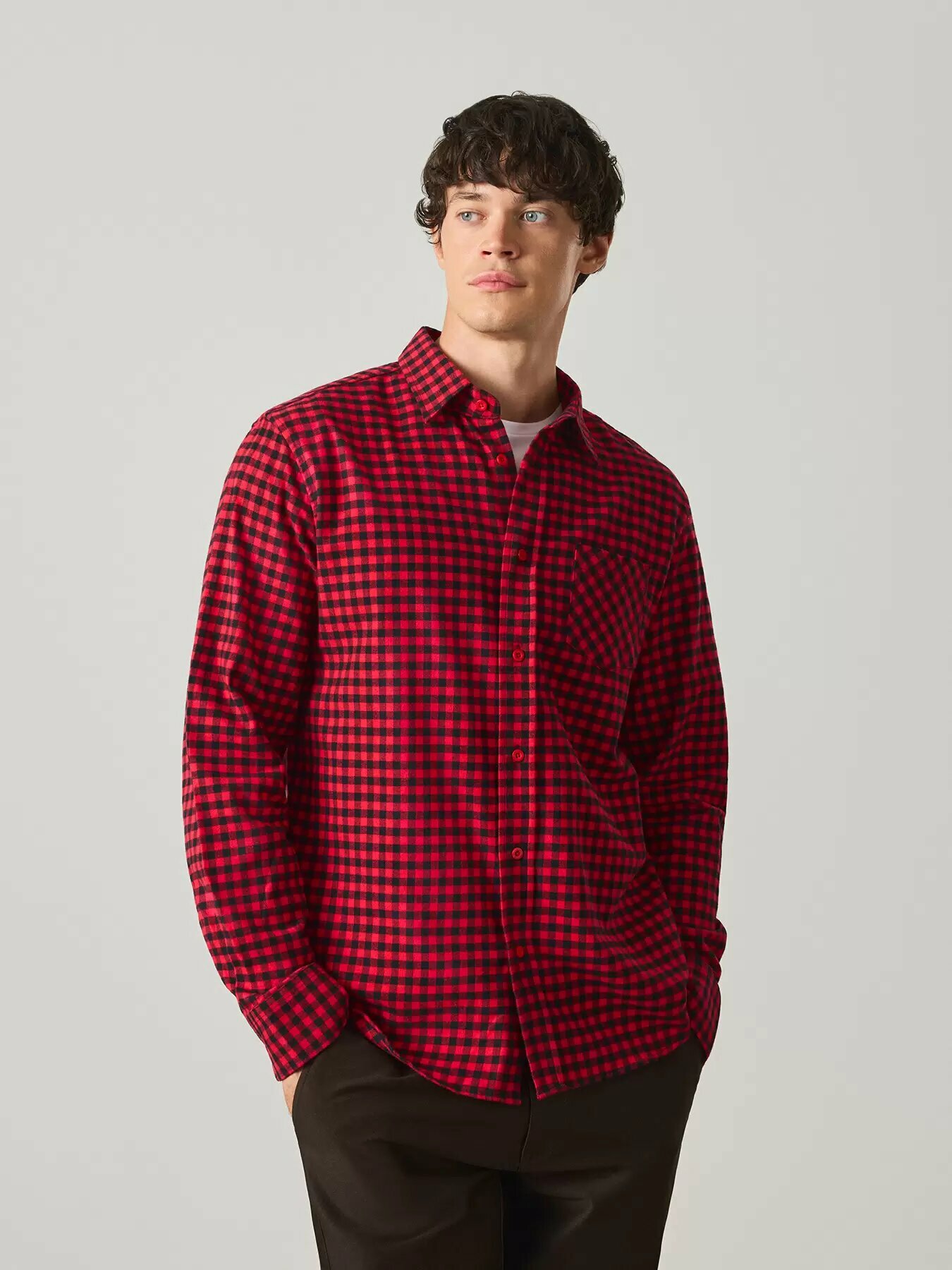 Рубашка JUST CLOTHES, размер 52, красный