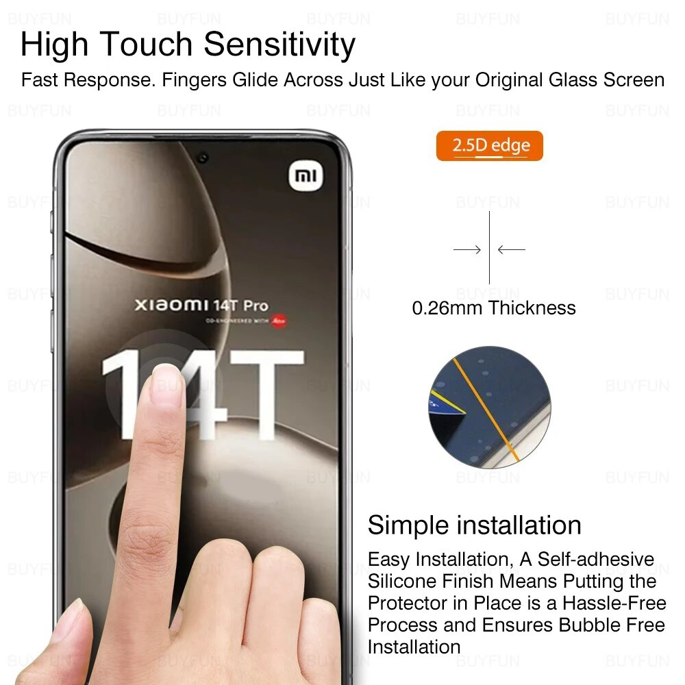 Закаленное стекло 9H для Xiaomi 14T Pro 2024, 6,67 дюйма, прозрачная пленка Mi 14 T 14Tpro Xiaomi14T Mi14T, защитная пленка для экрана от царапин, Clear-1Pcs, Закаленное стекло, for Xiaomi 14T — фото 1