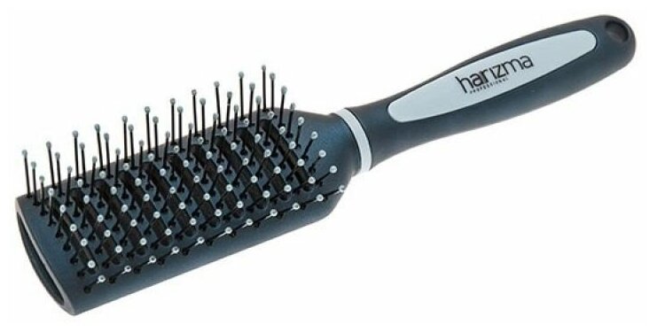 Щётка для волос Harizma H10604, массажная, искусственная щетина, продувная — фото 1