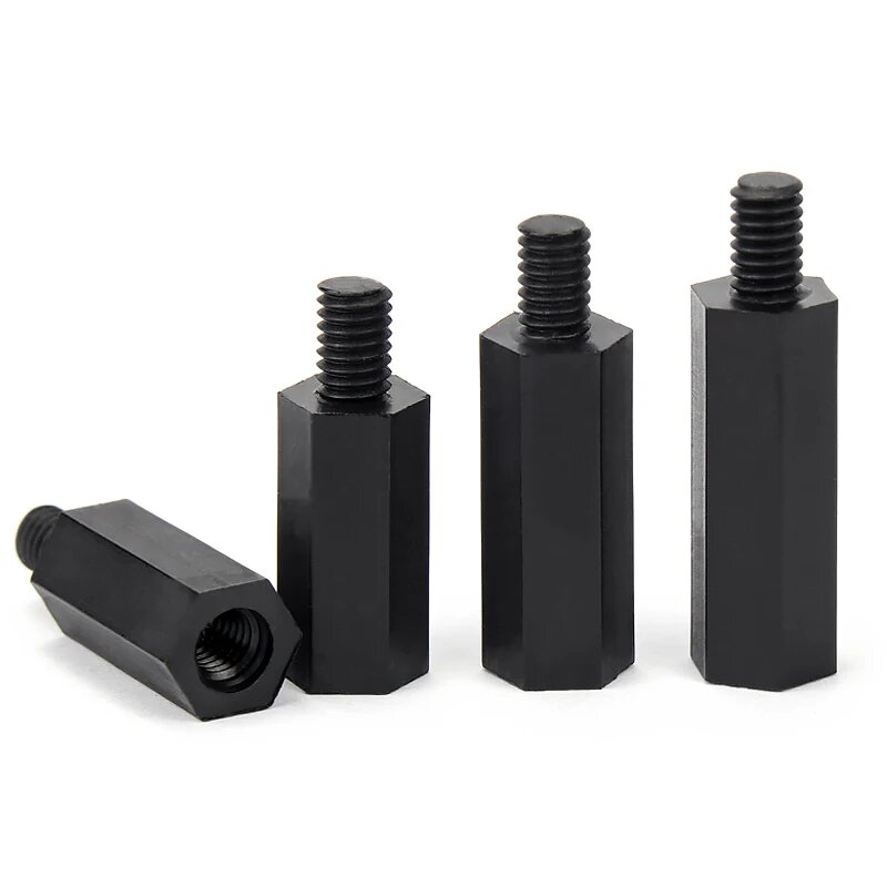 JARBLUE Нейлоновые стойки-распределители M2/M2.5/M3/M4 черный/белый 50 шт. M3(50PCS) Black 15mm