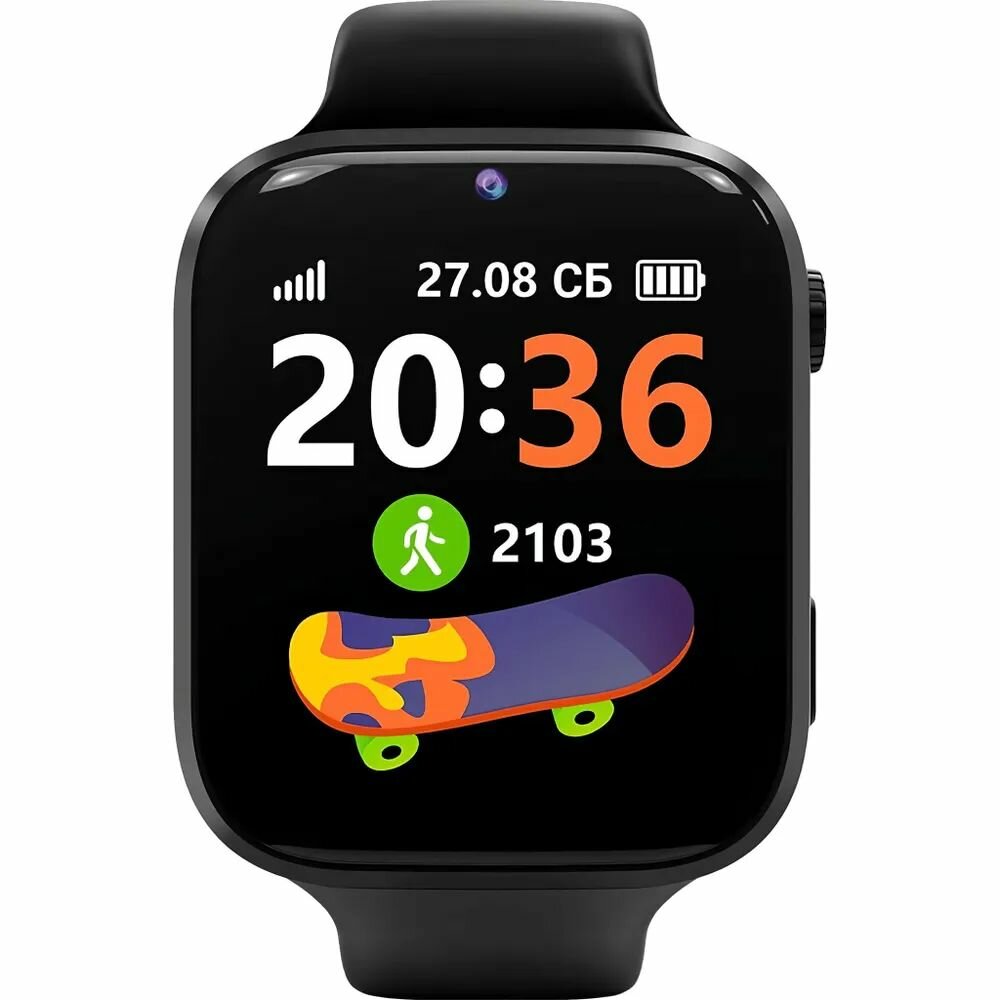 Детские умные часы GEOZON Kids Concept, nano SIM, GPS, черный (G-W26BLK) — фото 1