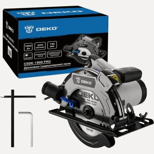 Изображение товара Пила дисковая Deko CSDK-1800 PRO, 1800Вт, 190мм (085-1152)