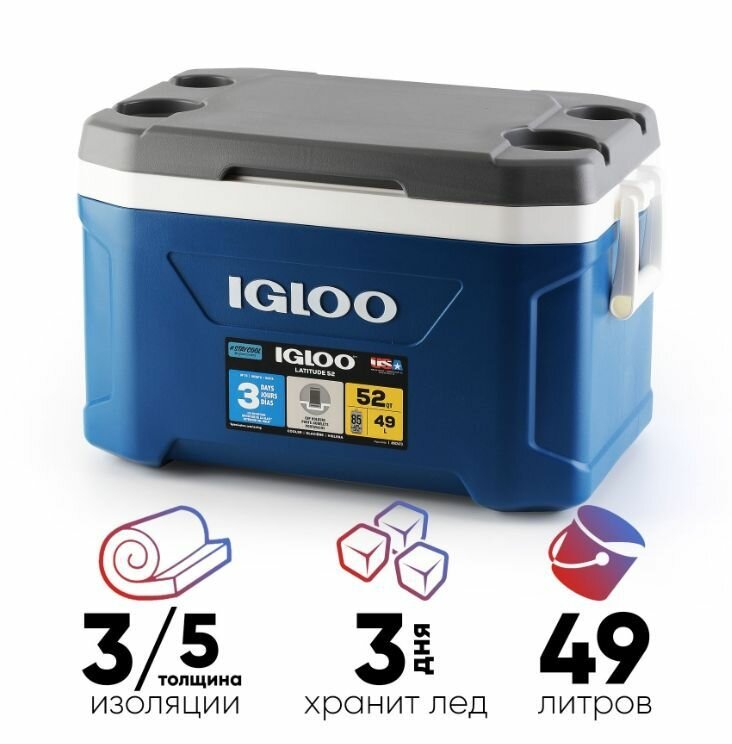 Контейнер изотермический Igloo Latitude объем 42 литра голубой