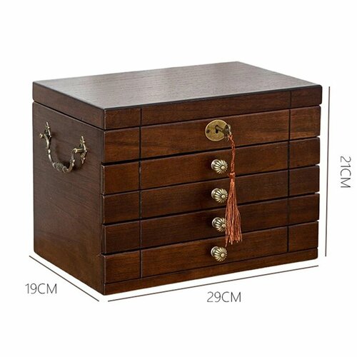 Ретро шкатулка для украшений abdo из дерева, 29X19X21CM